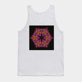 Dot Mandala Flower Pink Yellow and Black Tank Top